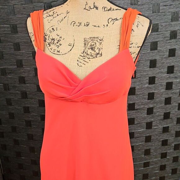 Selina Orange Evening Gown Size 10 - Picture 3 of 13